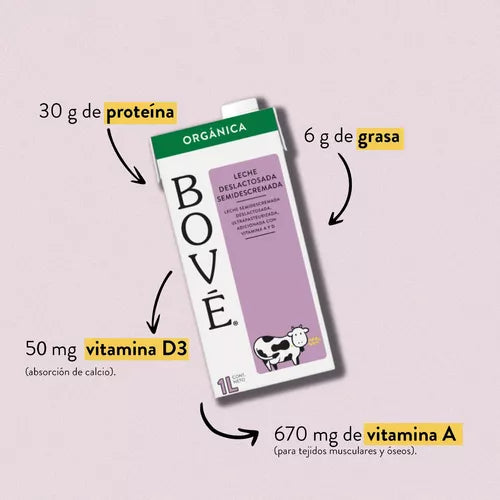 Leche Deslactosada Semidescremada Bové